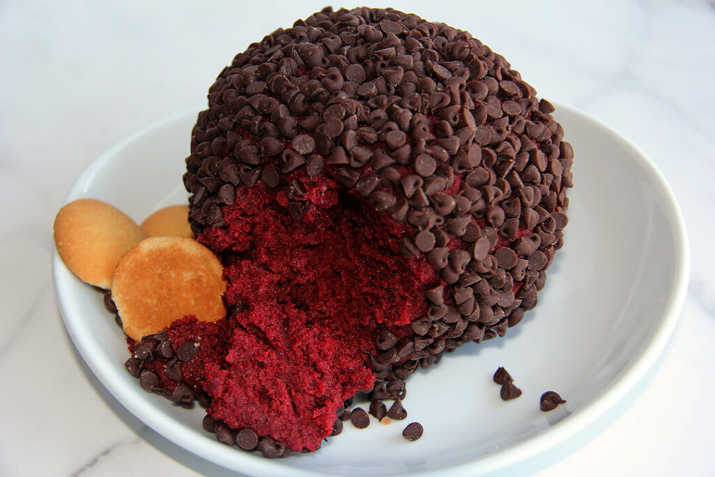 Red Velvet Cheese Ball Close-Up Image