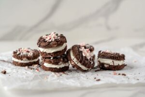 Triple Chocolate Peppermint Cookie Sandwiches